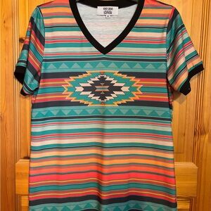 Rowdy crowd clothing women’s shirt Aztec western large